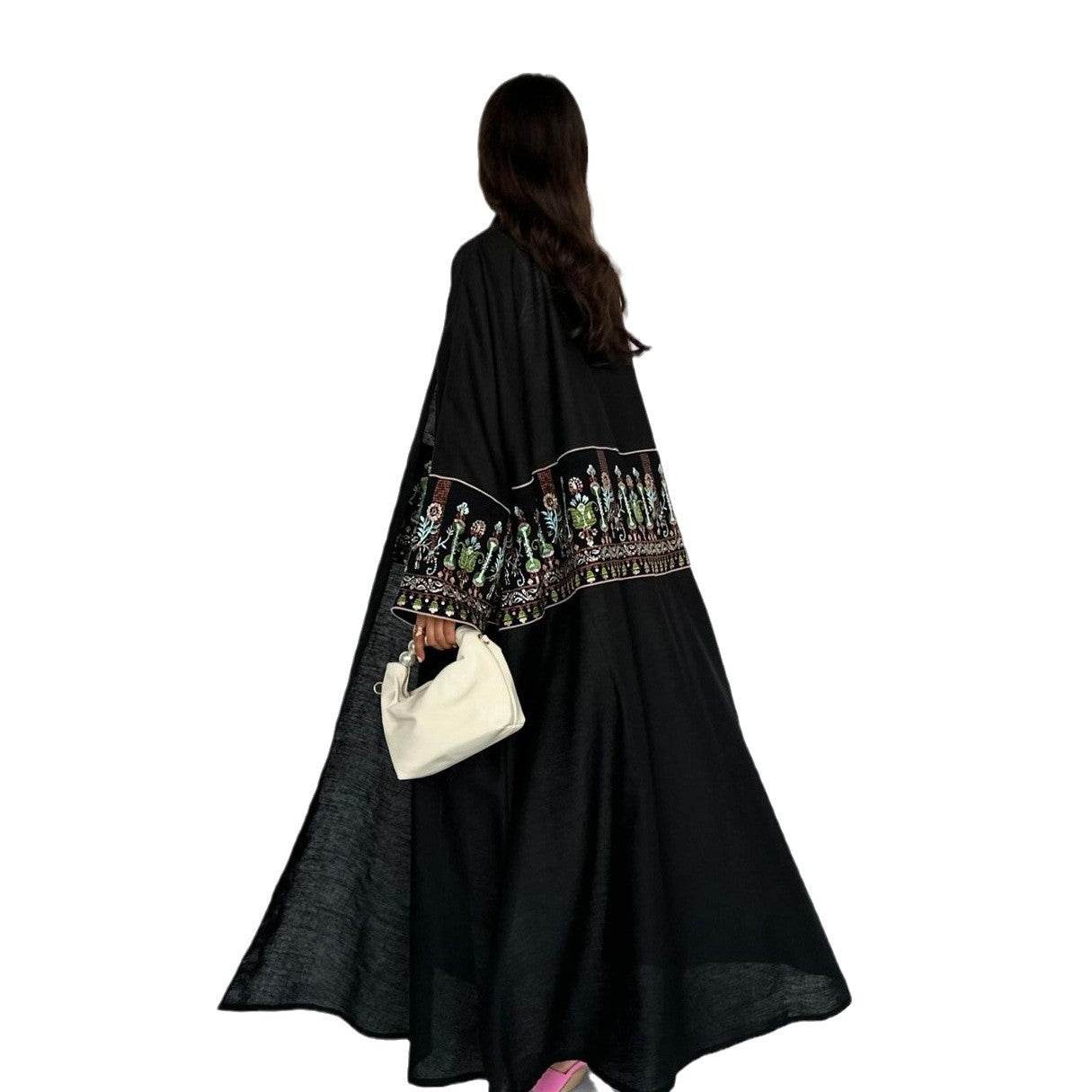 Cardigan with embroidered patterns and long robe - Price Value Store