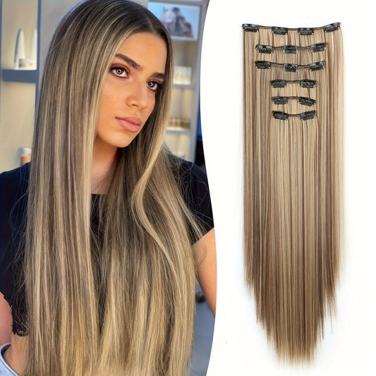 Fashion long straight hair wig piece
