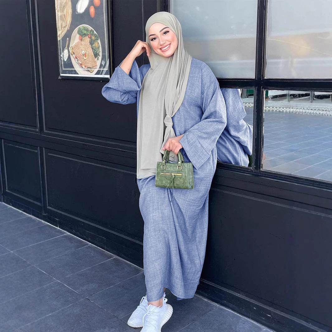 Solid-colored casual dress gown - Price Value Store