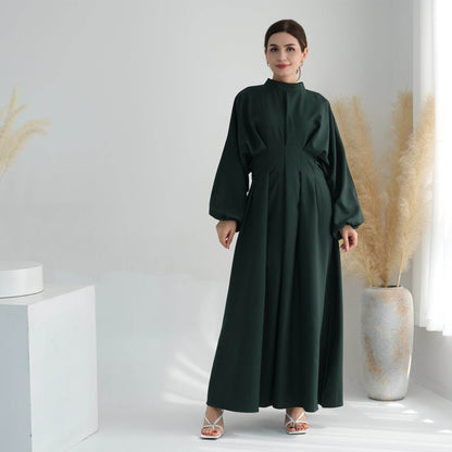 Turkey Dubai Solid Color Beam Sleeve dress - Price Value Store