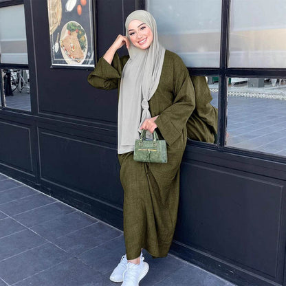 Solid-colored casual dress gown - Price Value Store