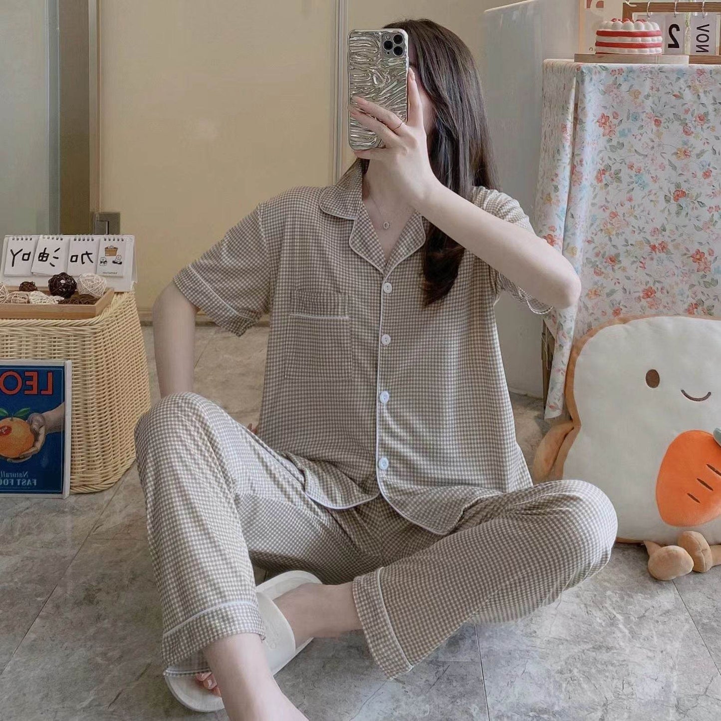 Long pants and cardigan home wear - Price Value Store