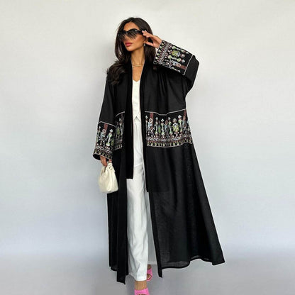 Cardigan with embroidered patterns and long robe - Price Value Store