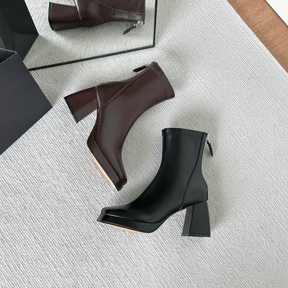 French high-heeled waterproof boots - Price Value Store