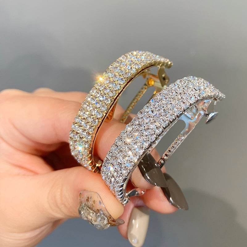 Diamond-encrusted hairpin at the back of the head for a stylish look - Price Value Store