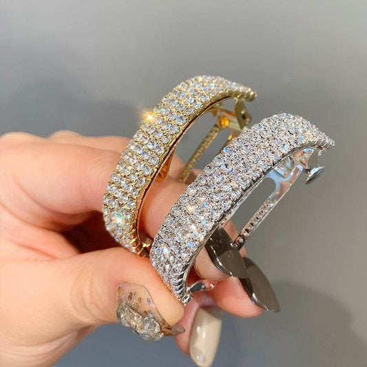 Diamond-encrusted hairpin at the back of the head for a stylish look - Price Value Store