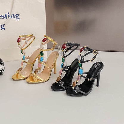 2024 Summer Women's Pearl Open Toe Stiletto High Heel Sandals - Price Value Store
