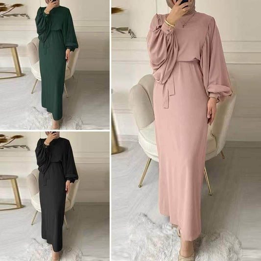 A tight-fitting, low-cut, long-sleeved dress - Price Value Store