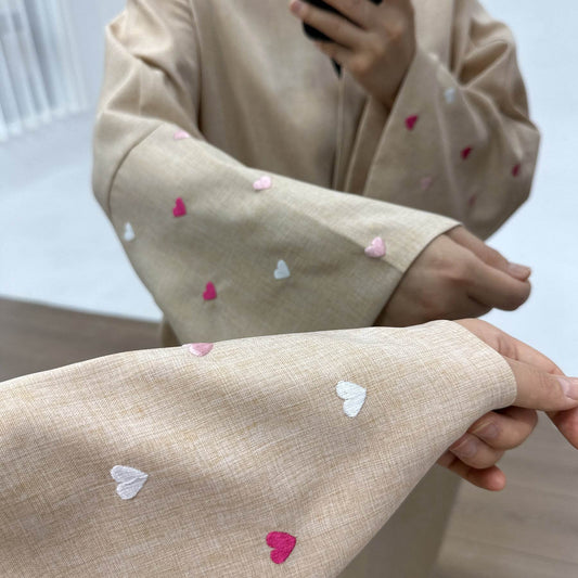 Elegant Embroidered Cardigan Robe with Heart Design - Price Value Store