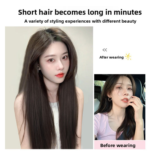 Long straight hair wig