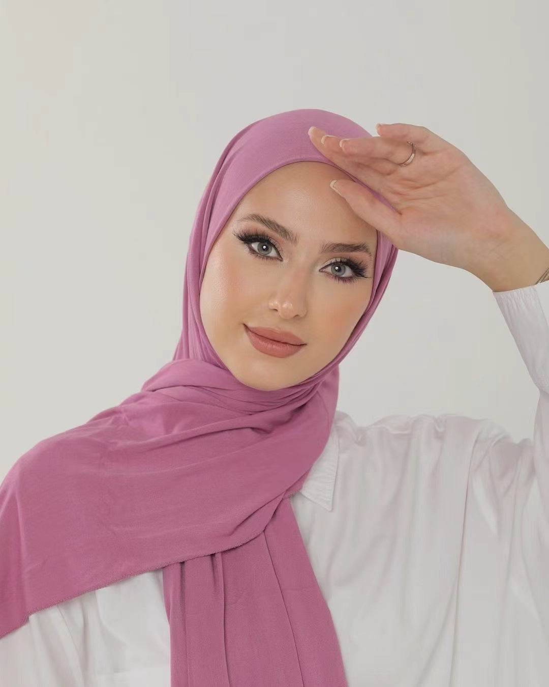 Solid-color lustrous cotton scarf for women - Price Value Store