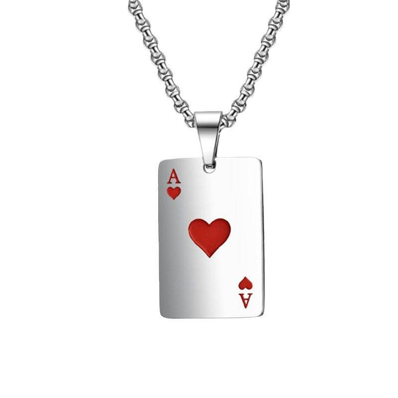 Trendy Geometric Spade Necklace - Hip Hop Titanium Steel Pendant - Price Value Store