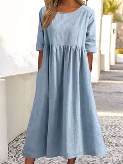 Loose round-neck dress - Price Value Store