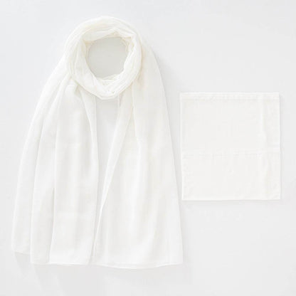 Modal Elastic Bucket Cap with Pearl Chiffon Scarf Set - Price Value Store