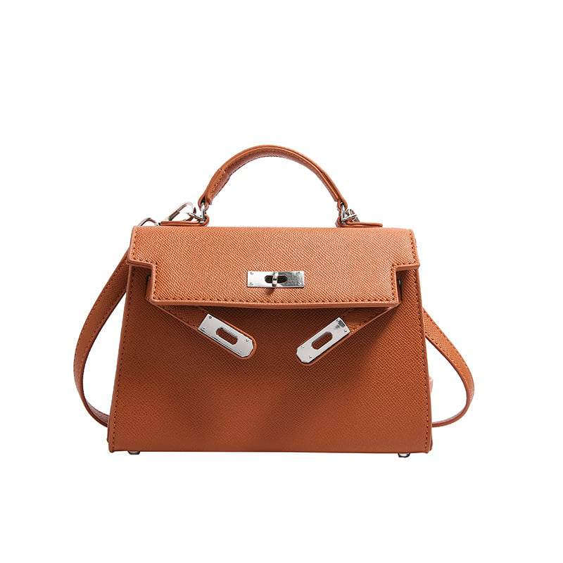 Texture Lock Portable Small Square Bag Women's 2022 New All-match Classic Shoulder Bag PU Fashion Kelly Bag - Price Value Store