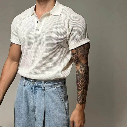 Men's breathable honeycomb-patterned short sleeved top - Price Value Store