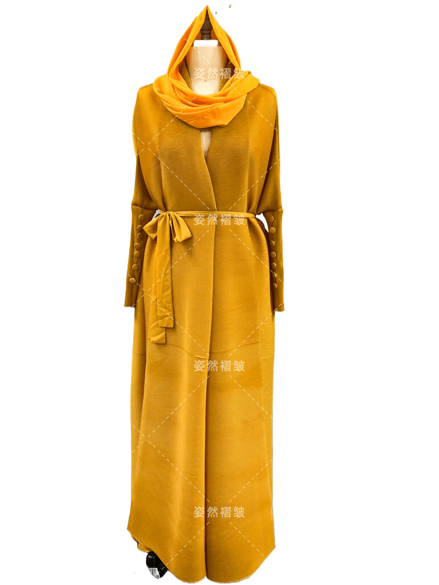Pleated long-sleeved coat - Price Value Store