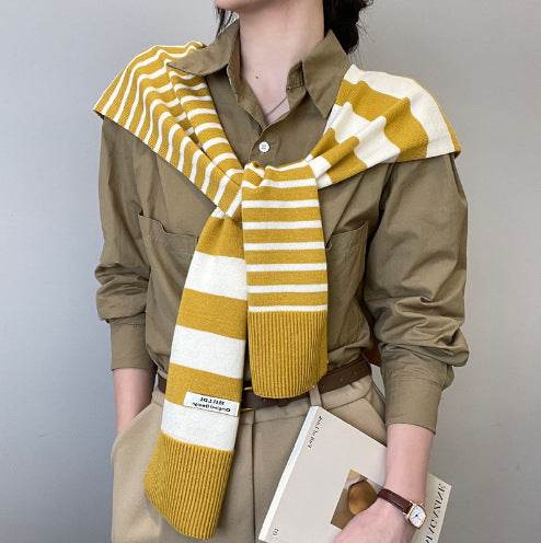 Striped shawl outerwear - Price Value Store