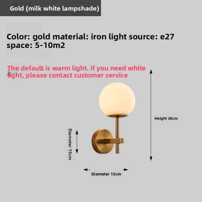 Light Luxury Living Room Electroplated Bedroom Bedside Wall Lamp Modern Creative Sofa Iron Decorative Pendant Background Wall Wall Lamp - Price Value Store