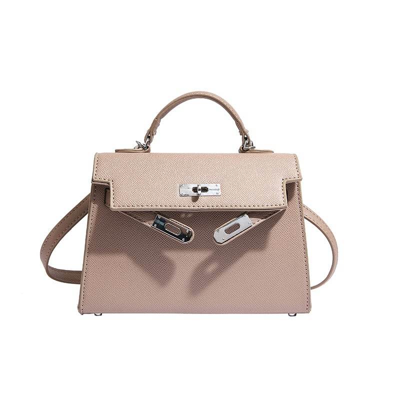 Texture Lock Portable Small Square Bag Women's 2022 New All-match Classic Shoulder Bag PU Fashion Kelly Bag - Price Value Store