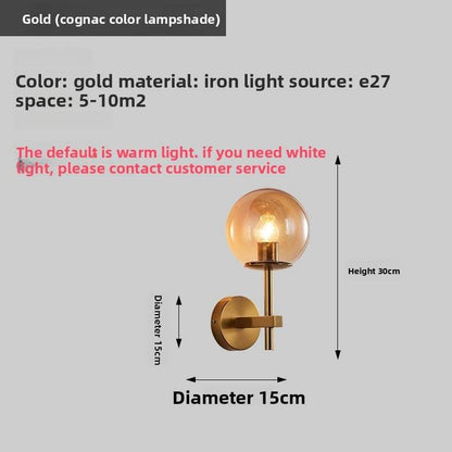 Light Luxury Living Room Electroplated Bedroom Bedside Wall Lamp Modern Creative Sofa Iron Decorative Pendant Background Wall Wall Lamp - Price Value Store