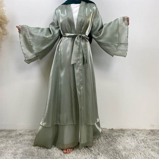 Shiny satin cardigan dress - Price Value Store
