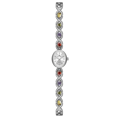 BS brand 2023 New HOT Watch Factory Direct fashion trend Oval color treasure rainbow light luxury F1726 - Price Value Store