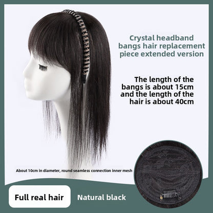 Real hair wig hair band bangs one