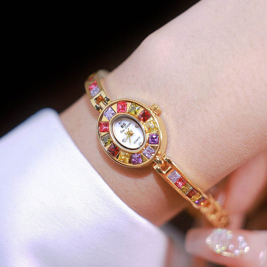 BS New HOT Watch Factory Direct Foreign trade chain watch gradient rainbow luxury women's watch a generation FA1681 - Price Value Store