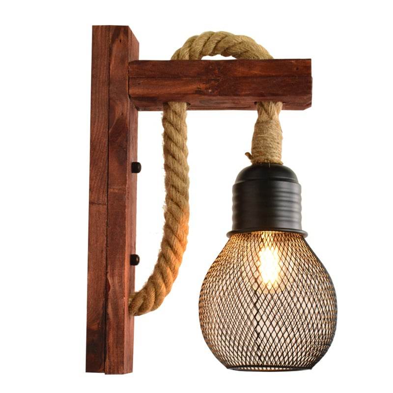 Rustic Rope Wall Lamp - Price Value Store