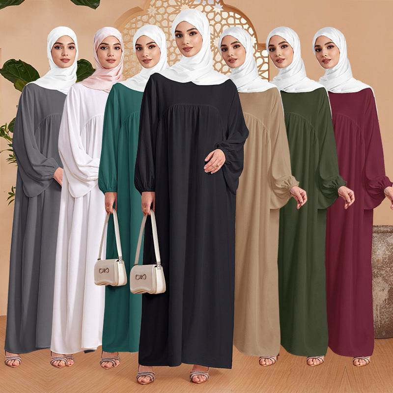 Abaya Robe Women's Long Dress Middle East Turkey Solid Color Simple Loose dress - Price Value Store