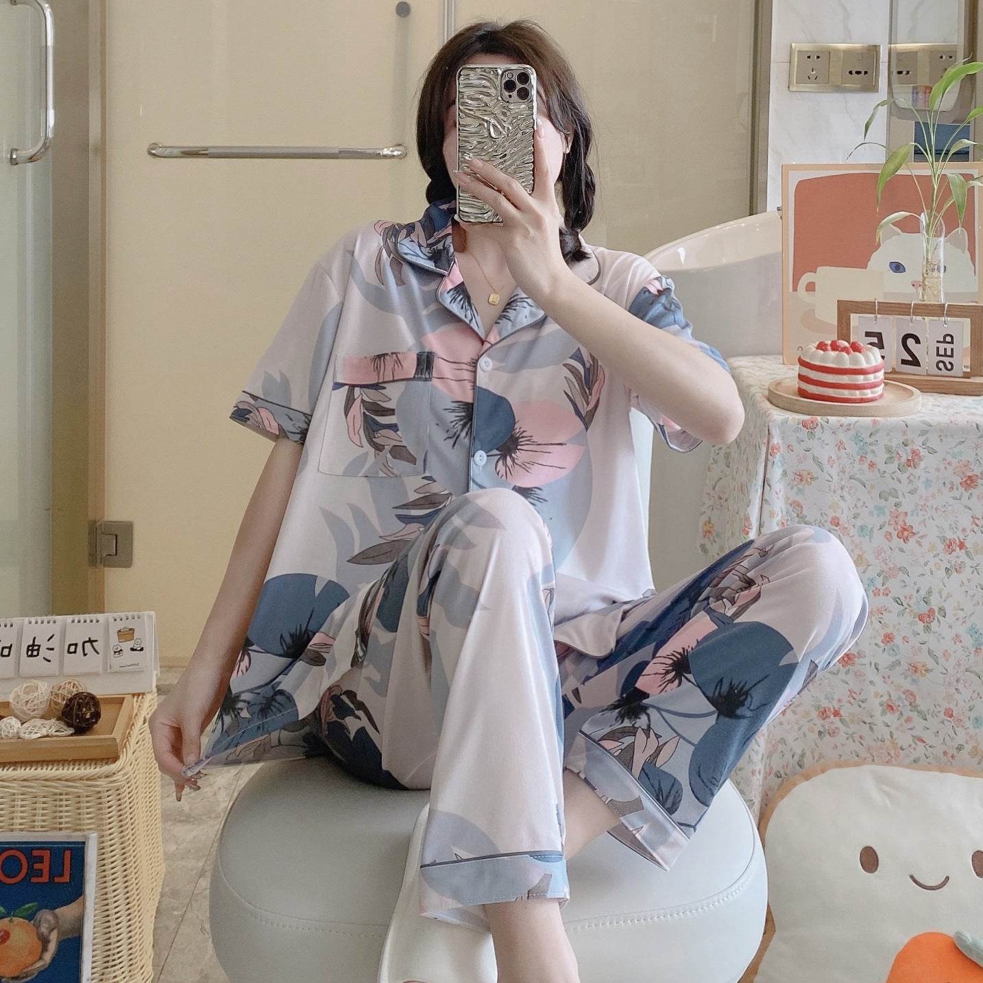 Long pants and cardigan home wear - Price Value Store