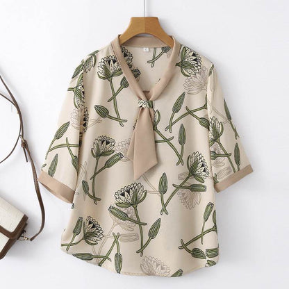 Women's Floral Print Loose Fit Summer Top and Pants Set - Price Value Store