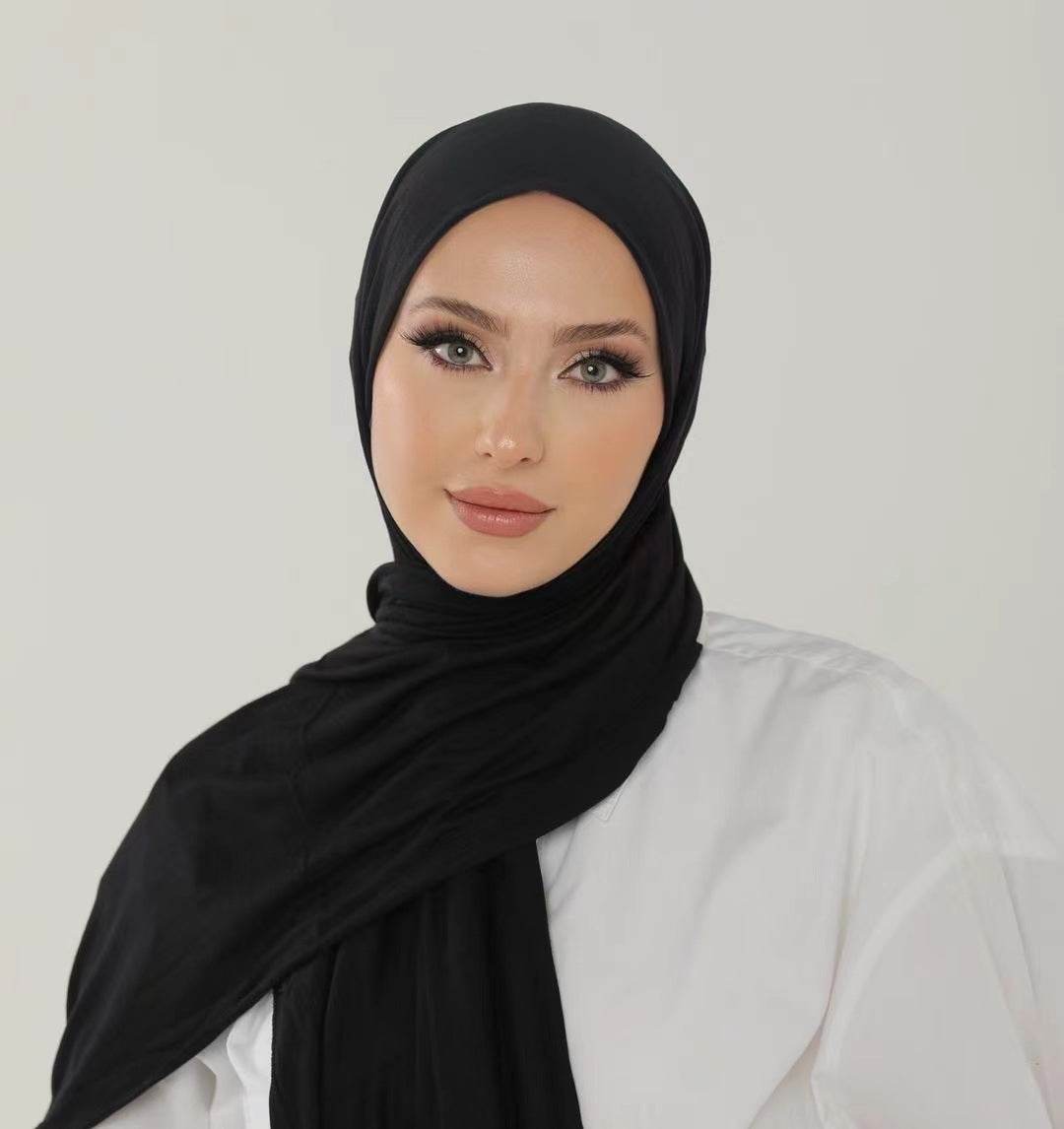 Solid-color lustrous cotton scarf for women - Price Value Store