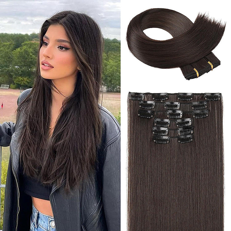 Long straight black hair wig for women