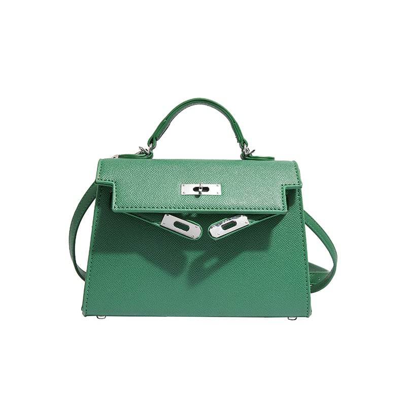 Texture Lock Portable Small Square Bag Women's 2022 New All-match Classic Shoulder Bag PU Fashion Kelly Bag - Price Value Store