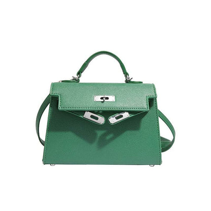 Texture Lock Portable Small Square Bag Women's 2022 New All-match Classic Shoulder Bag PU Fashion Kelly Bag - Price Value Store