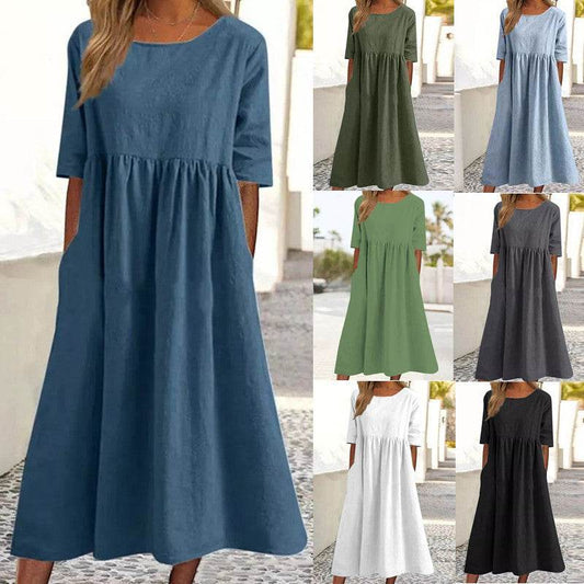 Loose round-neck dress - Price Value Store