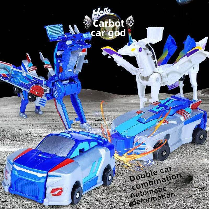 Silver-Winged Dragon Magnetic Transformable Toy Car - Price Value Store