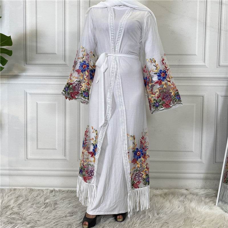 Cardigan with embroidered netting dress - Price Value Store