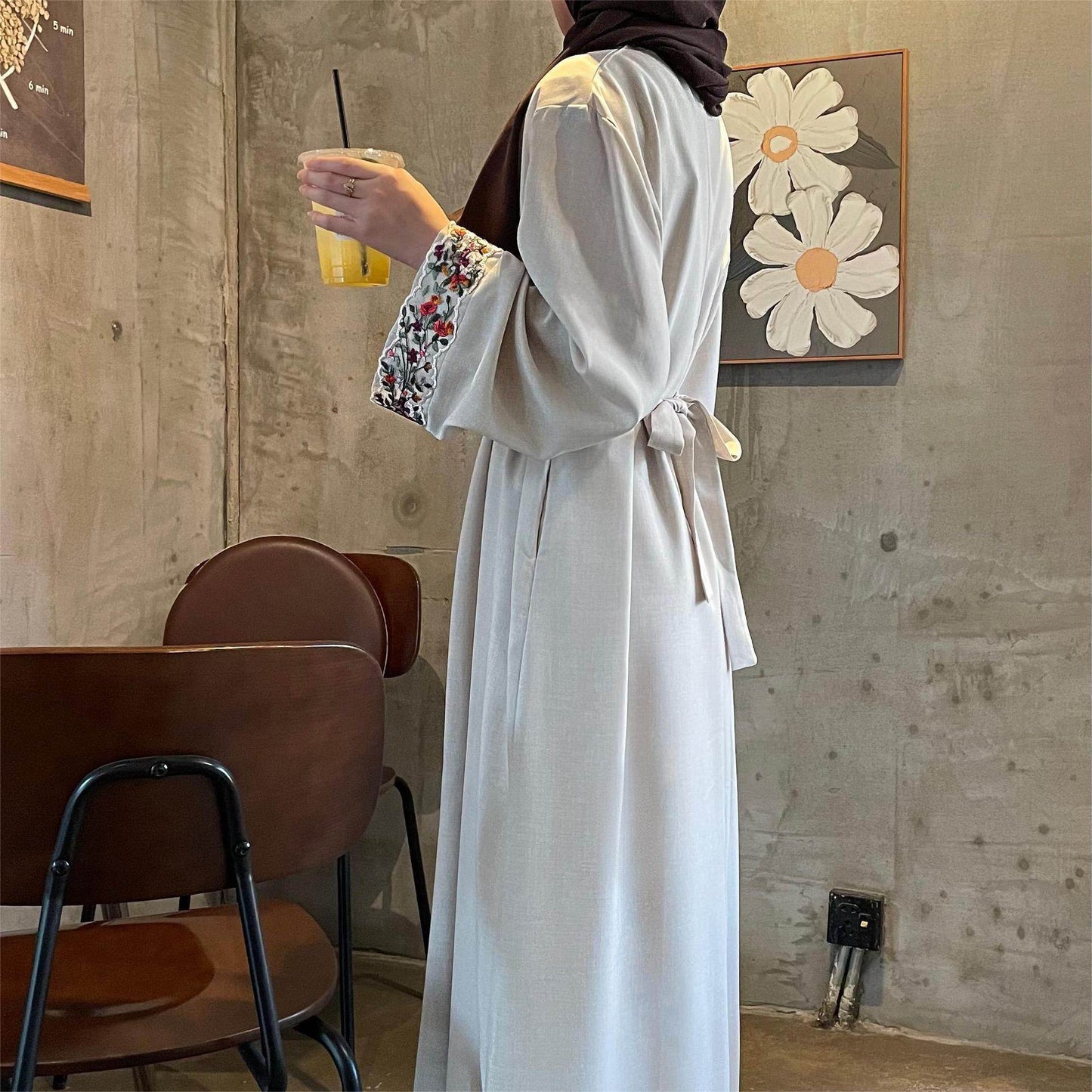 Linen embroidered dress - Price Value Store