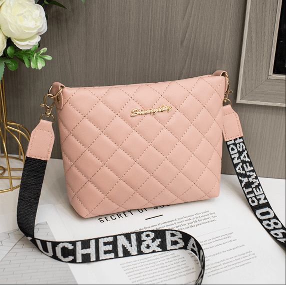 Diamond plaid bucket bag 2025 new ladies bag high texture design women's bag Korean style shoulder bag - Price Value Store