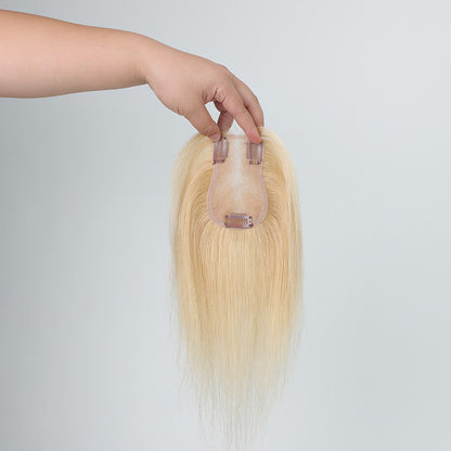 A golden wig with bangs for women