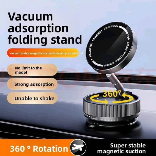 Car metal mobile phone bracket 2025 new suction cup vacuum adsorption car special navigation magnetic suction fixing bracket - Price Value Store