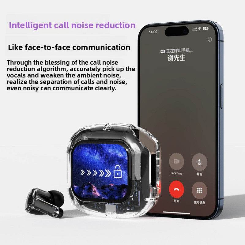 Transparent LCD Bluetooth Headset with Noise Cancellation - Price Value Store