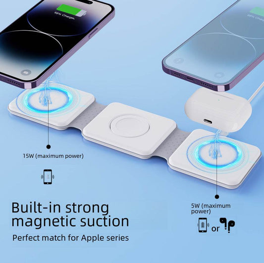 Foldable 3-in-1 Magnetic Wireless Charger - Price Value Store