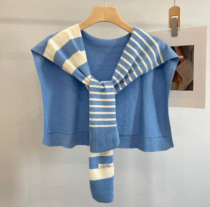 Striped shawl outerwear - Price Value Store
