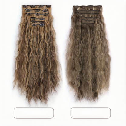 Small roll clip hair extension wig