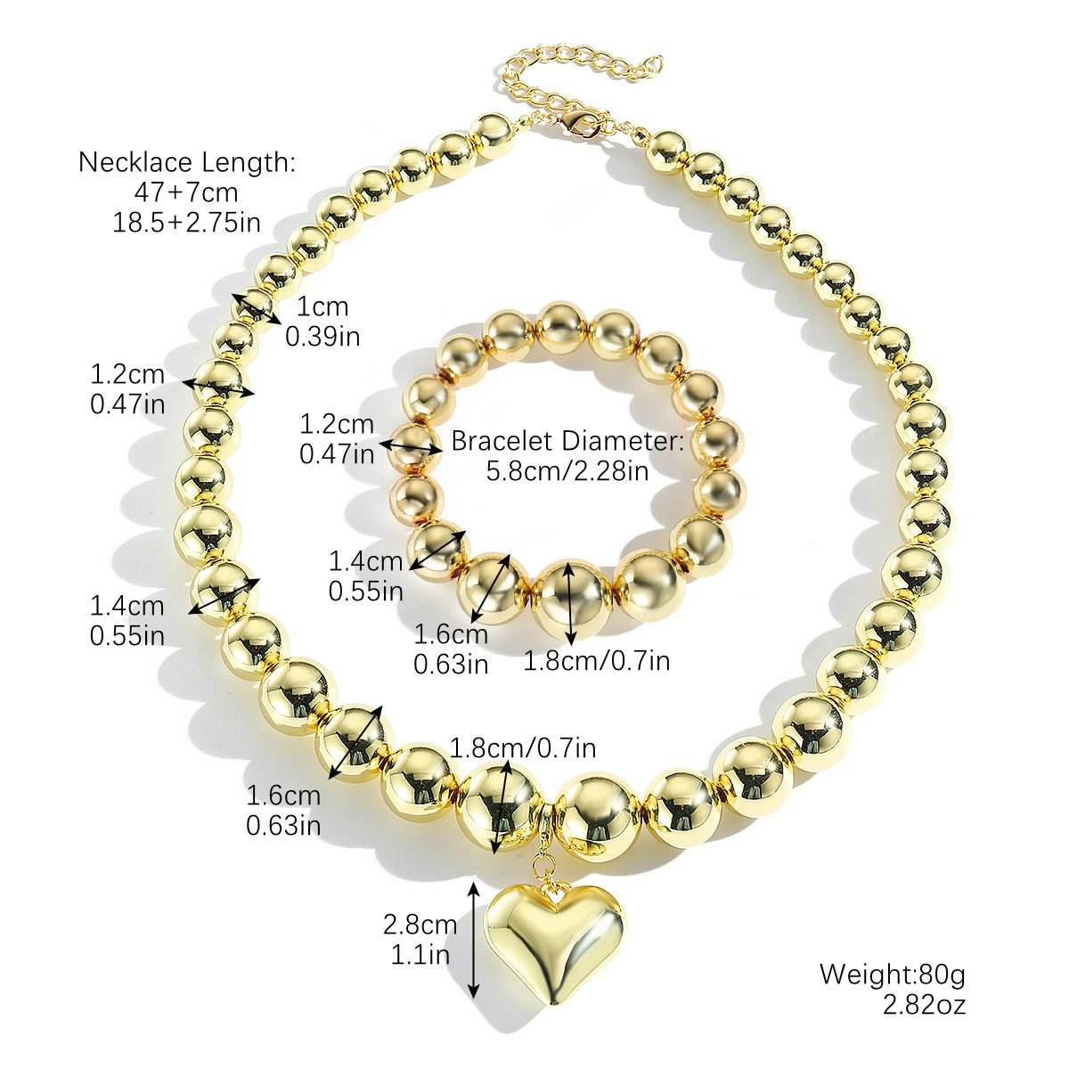 Cross-border New Necklace Hip-hop Amazon European and American Explosions CCB Bracelet Necklace Combination suit Hip-hop Necklace - Price Value Store