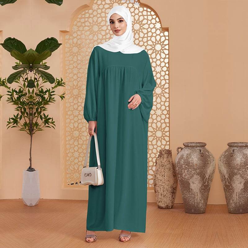 Abaya Robe Women's Long Dress Middle East Turkey Solid Color Simple Loose dress - Price Value Store